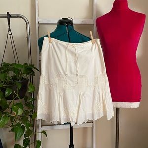 Old Navy cream embroidered cotton lace skirt size 1